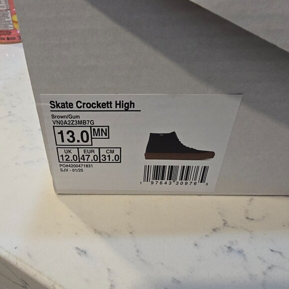 VANS Skate Gilbert Crockett High Brown/Gum VN0A2Z3MB7G Shoes Mens 13 NEW - Picture 14 of 14